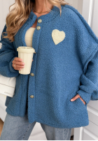 Krátká Bunda sherpa kożuszek April Feels modrá