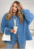 Krátká Bunda sherpa kożuszek April Feels modrá