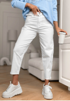 Kalhoty džínové  z paskiem Know Nothing bílé