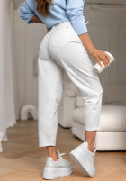 Kalhoty džínové  z paskiem Know Nothing bílé