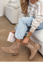 semišové ażurowe Kotníkové Boty Good Times Roll béžové