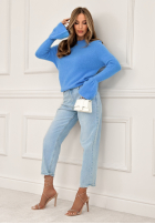 Miękki Svetr z szerokimi rękawkami Spring Smoothie blankytný