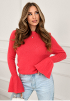 Miękki Svetr z szerokimi rękawkami Spring Smoothie Korálová