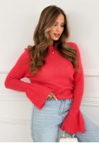 Miękki Svetr z szerokimi rękawkami Spring Smoothie Korálová