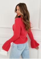 Miękki Svetr z szerokimi rękawkami Spring Smoothie Korálová