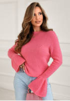 Miękki Svetr z szerokimi rękawkami Spring Smoothie růžový