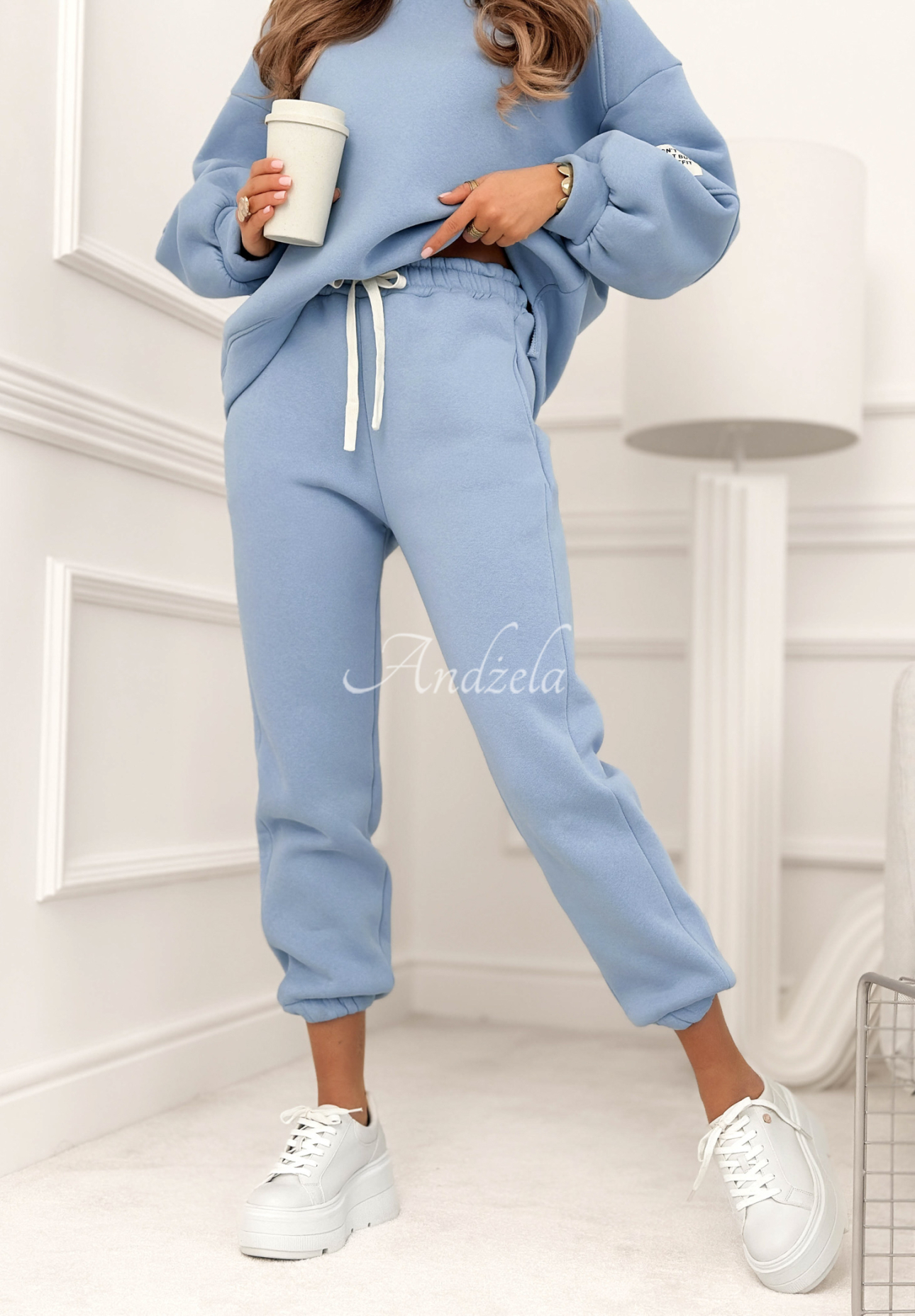 Bavlněná tepláková souprava Fits Me Perfectly blankytný