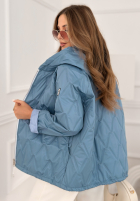 Krátká Prošívaná Bunda s kapucí Springtime Starts blankytná