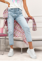 Kalhoty džínové  z przetarciami Last Spring světle modré