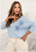 Halenka z kwiatami Me And My Flowers blankytná