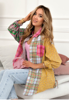 Košile w kratę Little Rock żółto-růžová