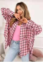 Košile w kratę Defined By You růžová