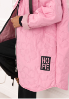 Długa Prošívaná Bunda s kapucí For The Season růžová