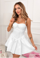 Rozkloszowana Šaty mini na ramiączkach Salty But Sweet Bílá