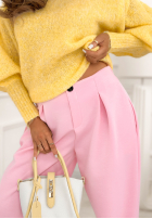 materiálové Kalhoty ze ściągaczami What You Wanted pudrová růžová