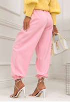 materiálové Kalhoty ze ściągaczami What You Wanted pudrová růžová