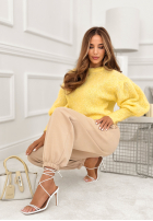 materiálové Kalhoty ze ściągaczami What You Wanted béžové