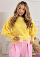 Miękki Svetr z bufkami Colorful Clouds žlutá