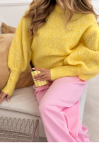 Miękki Svetr z bufkami Colorful Clouds žlutá