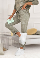 materiálové Kalhoty z cekinami Perfectly Imperfect šedé