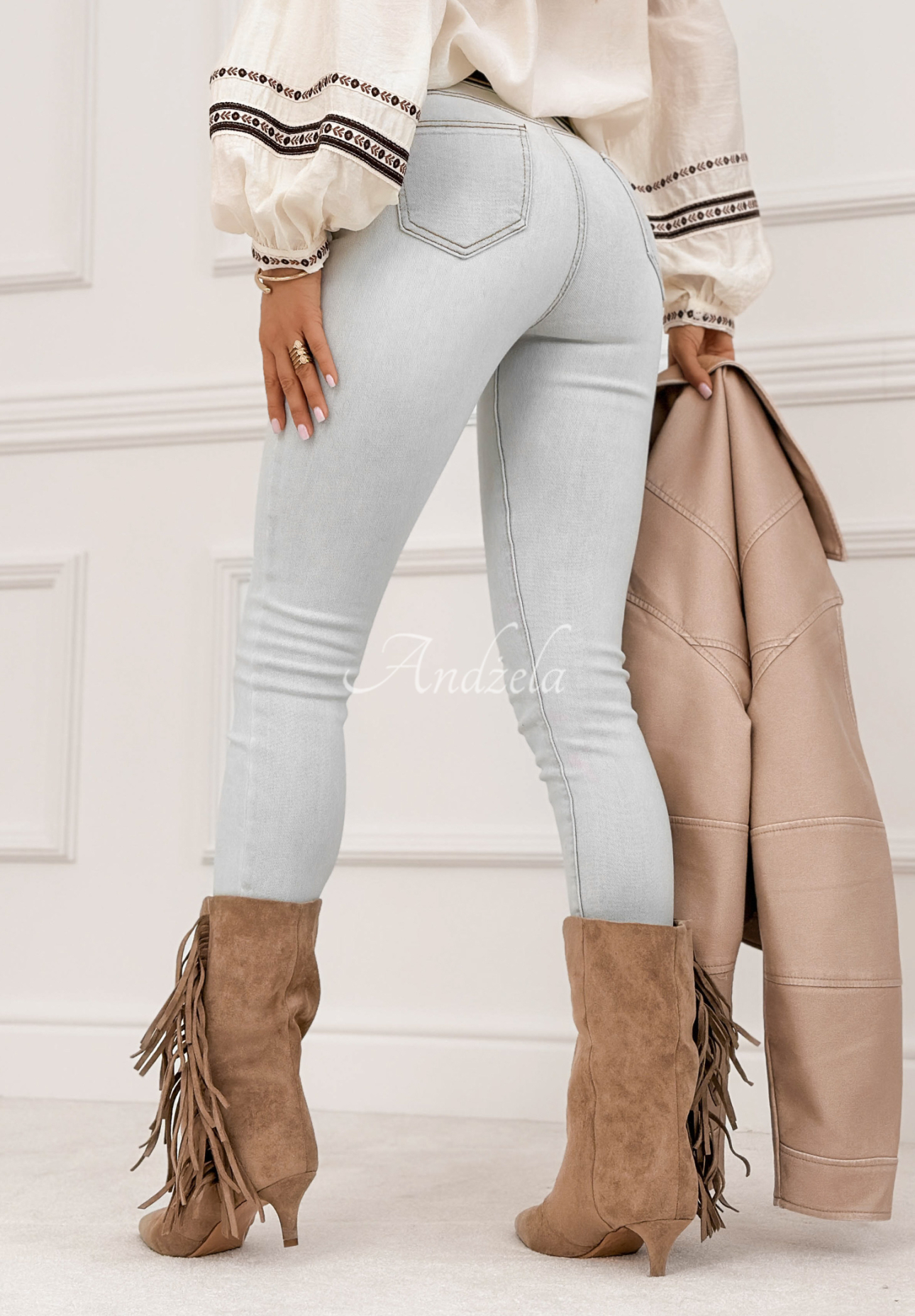 Skinny džíny Think Again světle modré