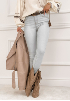 Kalhoty džínové  skinny z paskiem Think Again světle modré