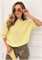 Měkký mohérový svetřík One More Hug banánový