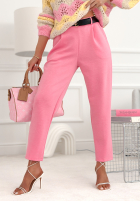 materiálové Kalhoty Cigaretky  masełko Charm City pudrová růžová