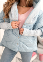 Bunda oversize s kapucí Sancha blankytná