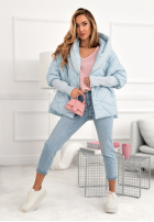 Bunda oversize s kapucí Sancha blankytná