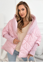 Bunda oversize s kapucí Sancha jasnoróżowa
