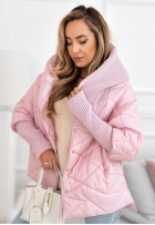 Bunda oversize s kapucí Sancha jasnoróżowa