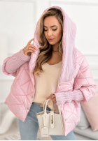 Bunda oversize s kapucí Sancha jasnoróżowa