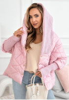Bunda oversize s kapucí Sancha jasnoróżowa