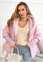 Bunda oversize s kapucí Sancha jasnoróżowa