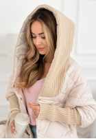 Bunda oversize s kapucí Sancha světle béžový
