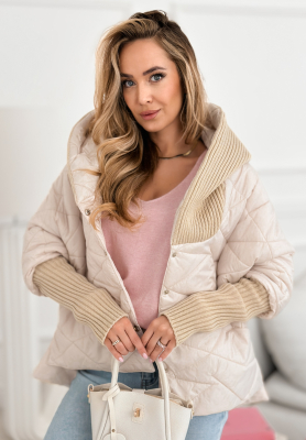 Bunda oversize s kapucí Sancha světle béžový