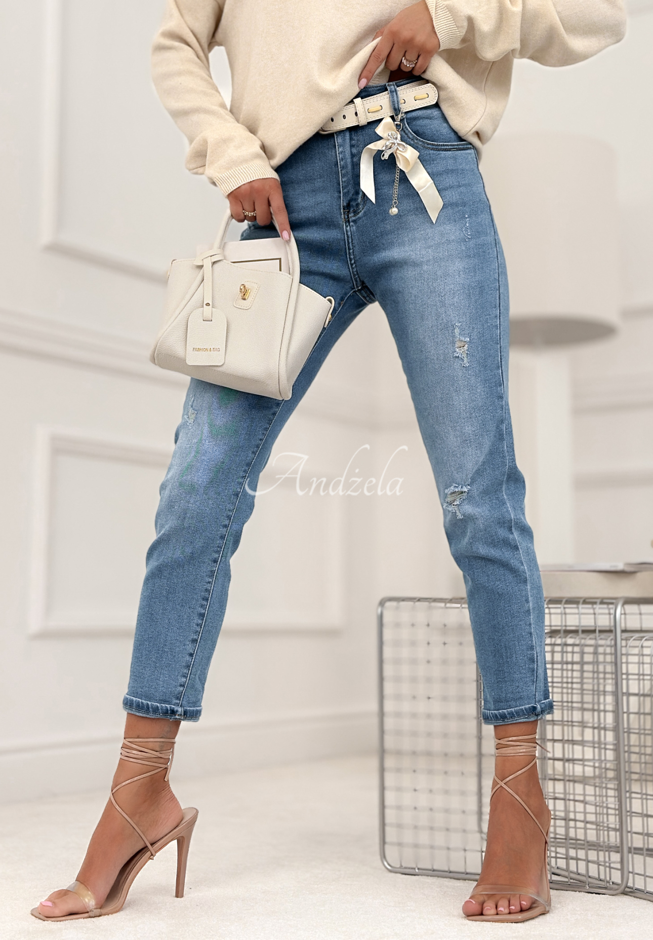 Skinny džíny Blessed With Energy světle modré