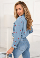 Košile z serduszkami Holding My Heart modrá