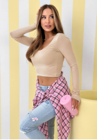Krátká Halenka longsleeve New Outfits béžová