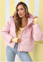 Prošívaná Bunda s kapucí Must Believe pudrová růžová