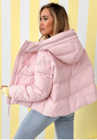 Prošívaná Bunda s kapucí Must Believe pudrová růžová