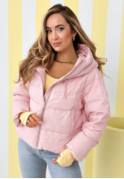 Prošívaná Bunda s kapucí Must Believe pudrová růžová