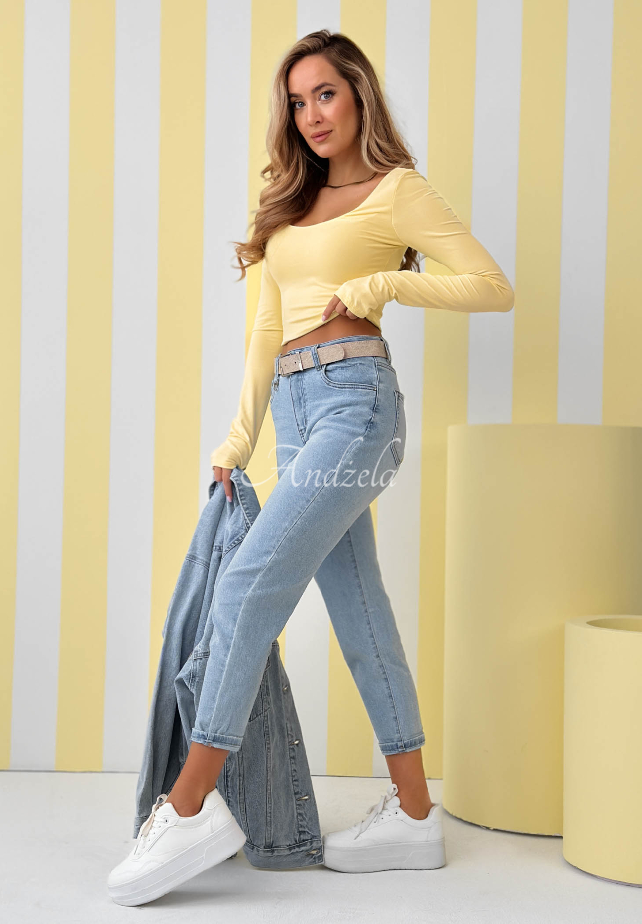 Džíny mom fit Break The Silence světle modré