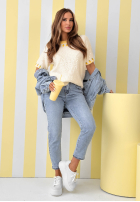 Miękki Svetr w cytrynki Lemon Touch ecru