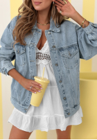 Krátká Bunda džínová Never Again modrá