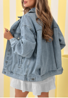 Krátká Bunda džínová Never Again modrá