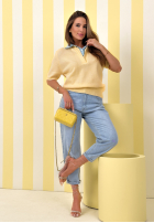 Svetr z koszulową wstawką Spring Wind žlutá