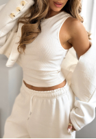 Tepláková souprava Mikina, Kalhoty i top 3in1 Almost There velbloudí