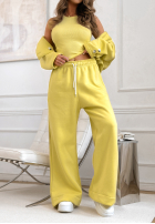 Tepláková souprava Mikina, Kalhoty i top 3in1 Almost There velbloudí